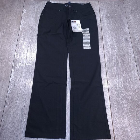 5.11 Tactical Pants Women’s 4 Regular Black Cirrus Covert Ripstop Straight Leg - Picture 2 of 9